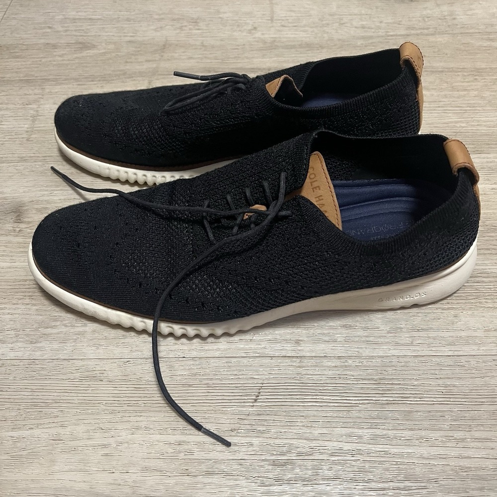 Cole Haan Zerogrand‎ Mens Sz 10 M Black Stitchlite Oxford Mesh Lightweight Shoes